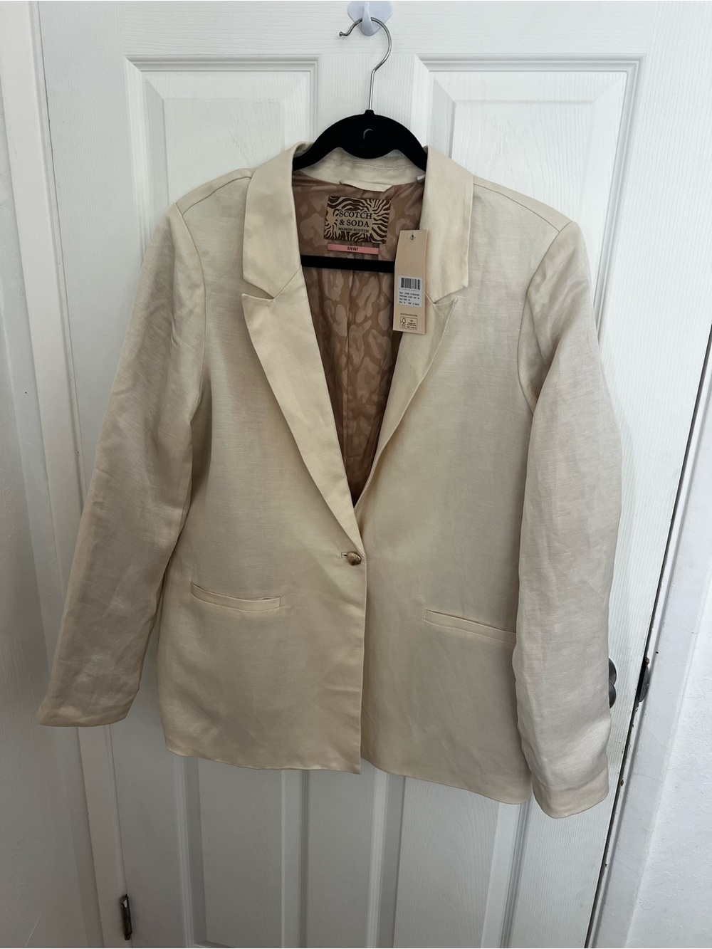Scotch & Soda Cream Single-Button Women's Blazer
